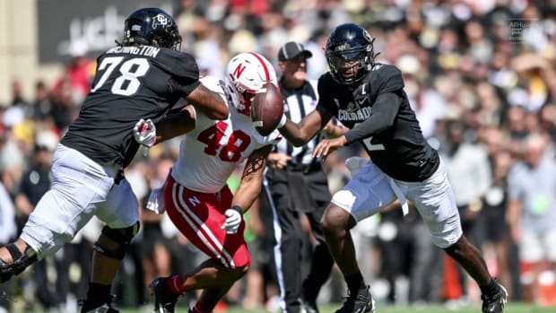 MJ Sherman 2023 Nebraska football vs Colorado QB Shedeur Sanders